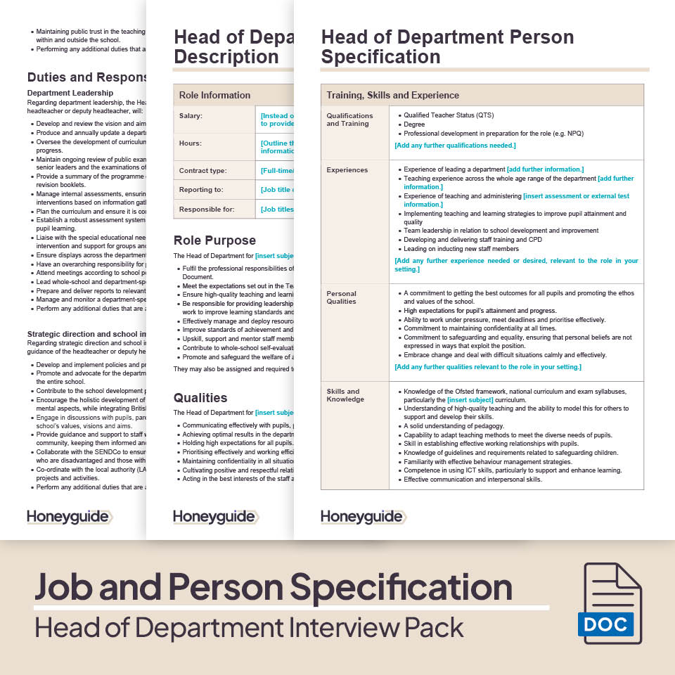 Head of Department Interview Pack