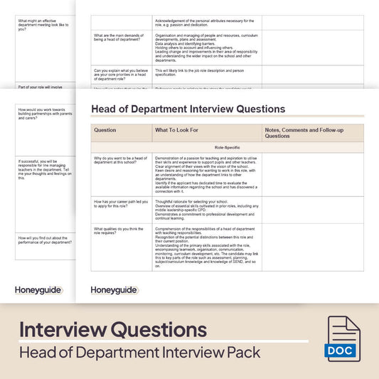 Head of Department Interview Pack