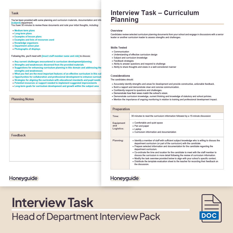 Head of Department Interview Pack
