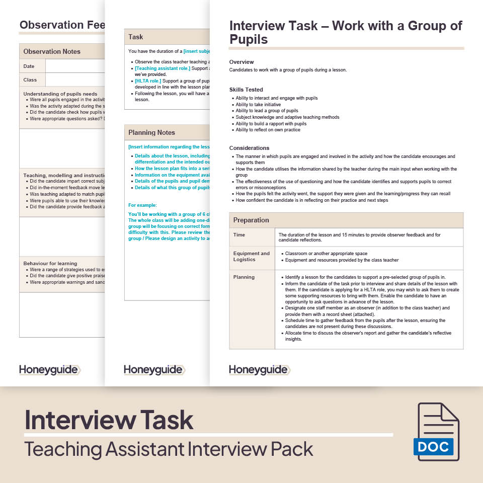 Teaching Assistant Interview Pack