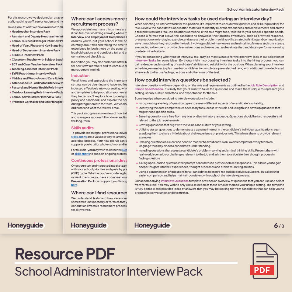 School Administrator Interview Pack