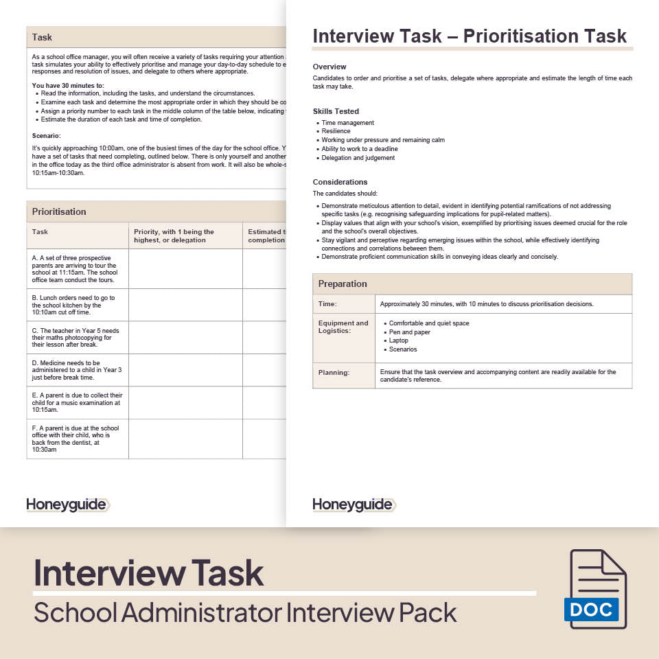 School Administrator Interview Pack