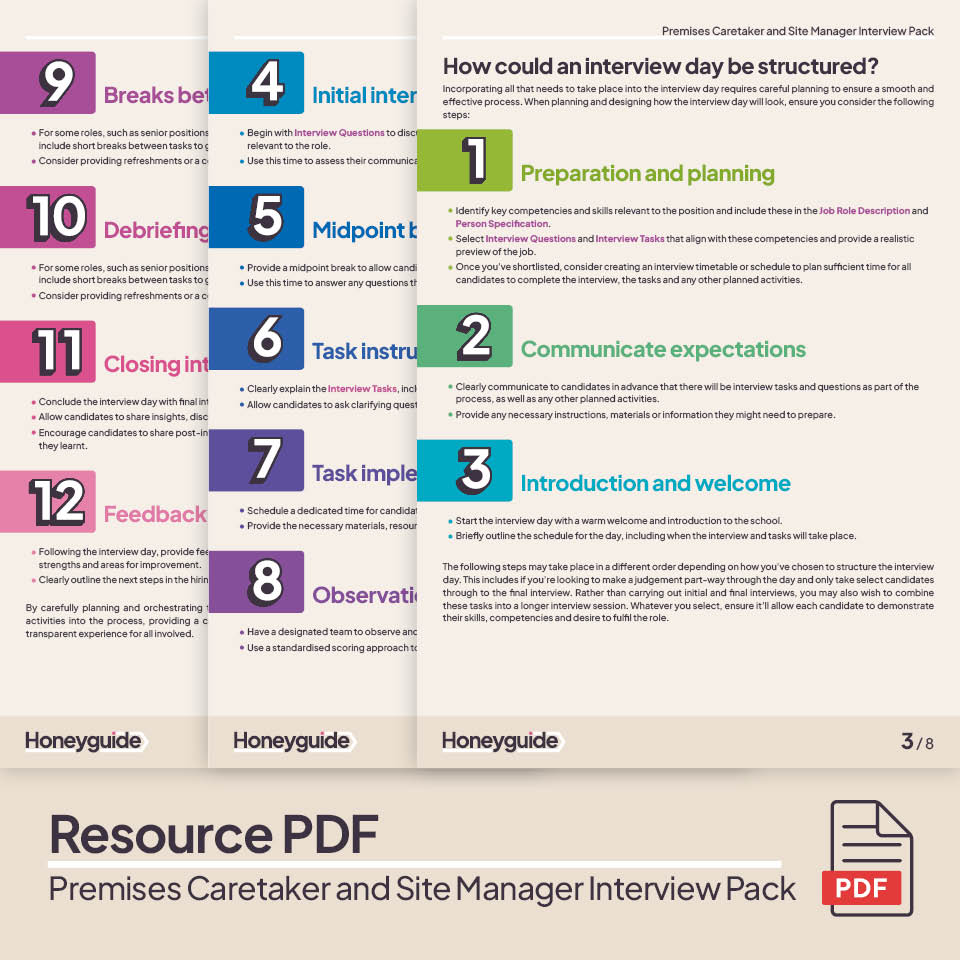 Premises Caretaker and Site Manager Interview Pack