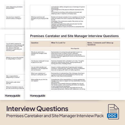 Premises Caretaker and Site Manager Interview Pack