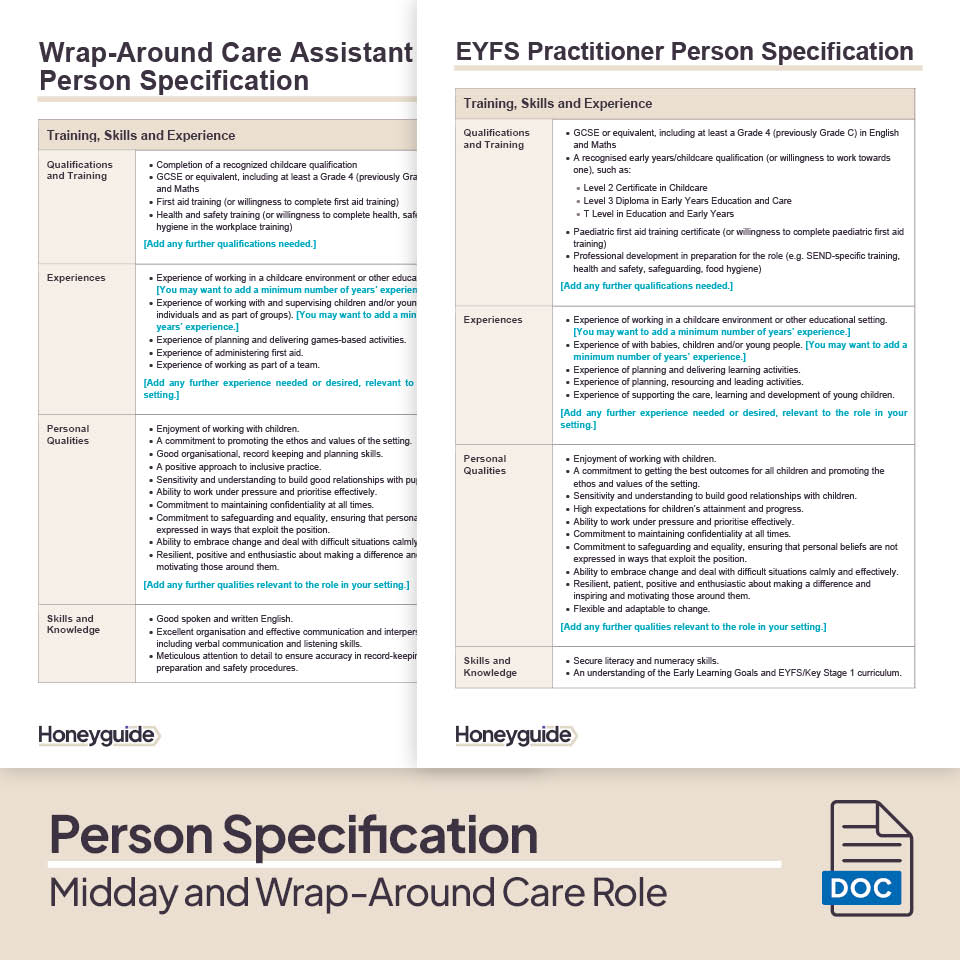 Midday and Wrap-Around Care Role Interview Pack