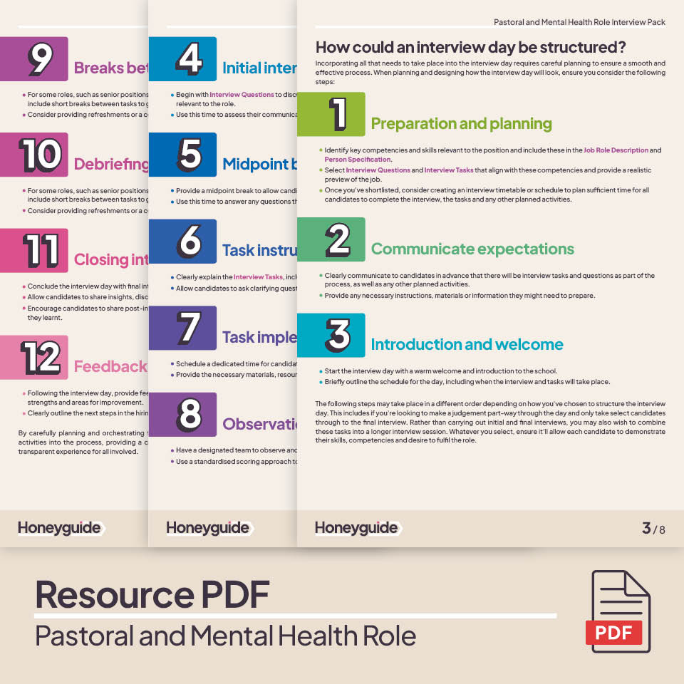 Pastoral and Mental Health Role Interview Pack