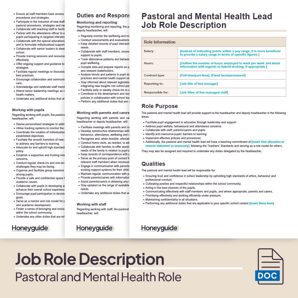 Pastoral and Mental Health Role Interview Pack