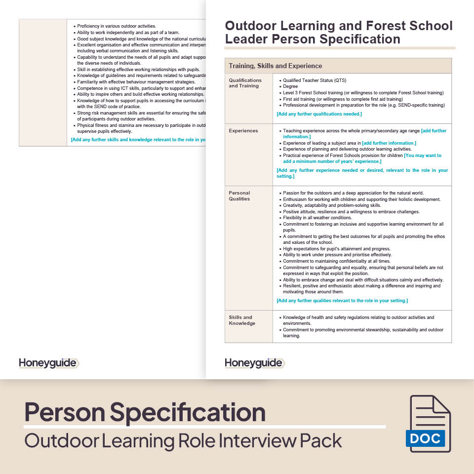 Outdoor Learning Role Interview Pack