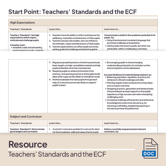 Start Point: Teachers' Standards and the ECF