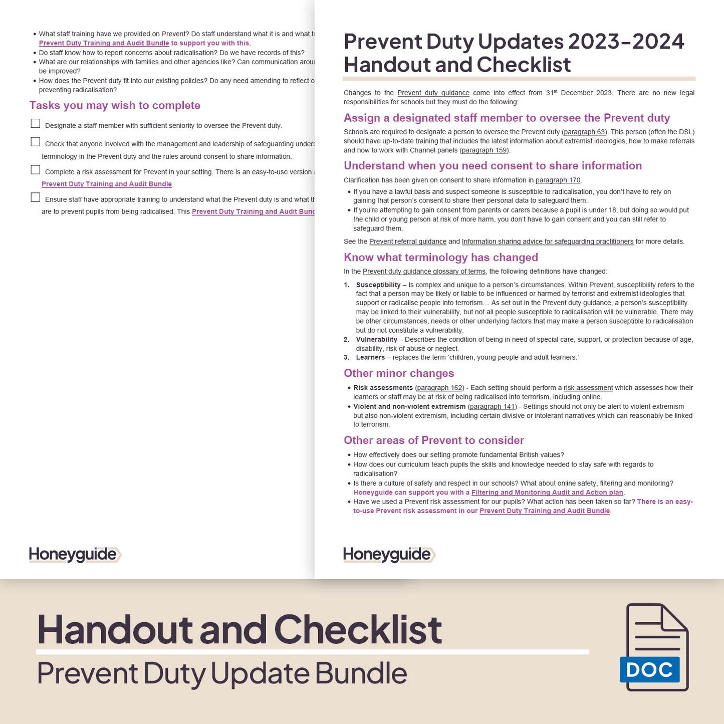 Prevent Duty Update Presentation, Handout and Checklist