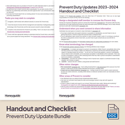 Prevent Duty Update Presentation, Handout and Checklist
