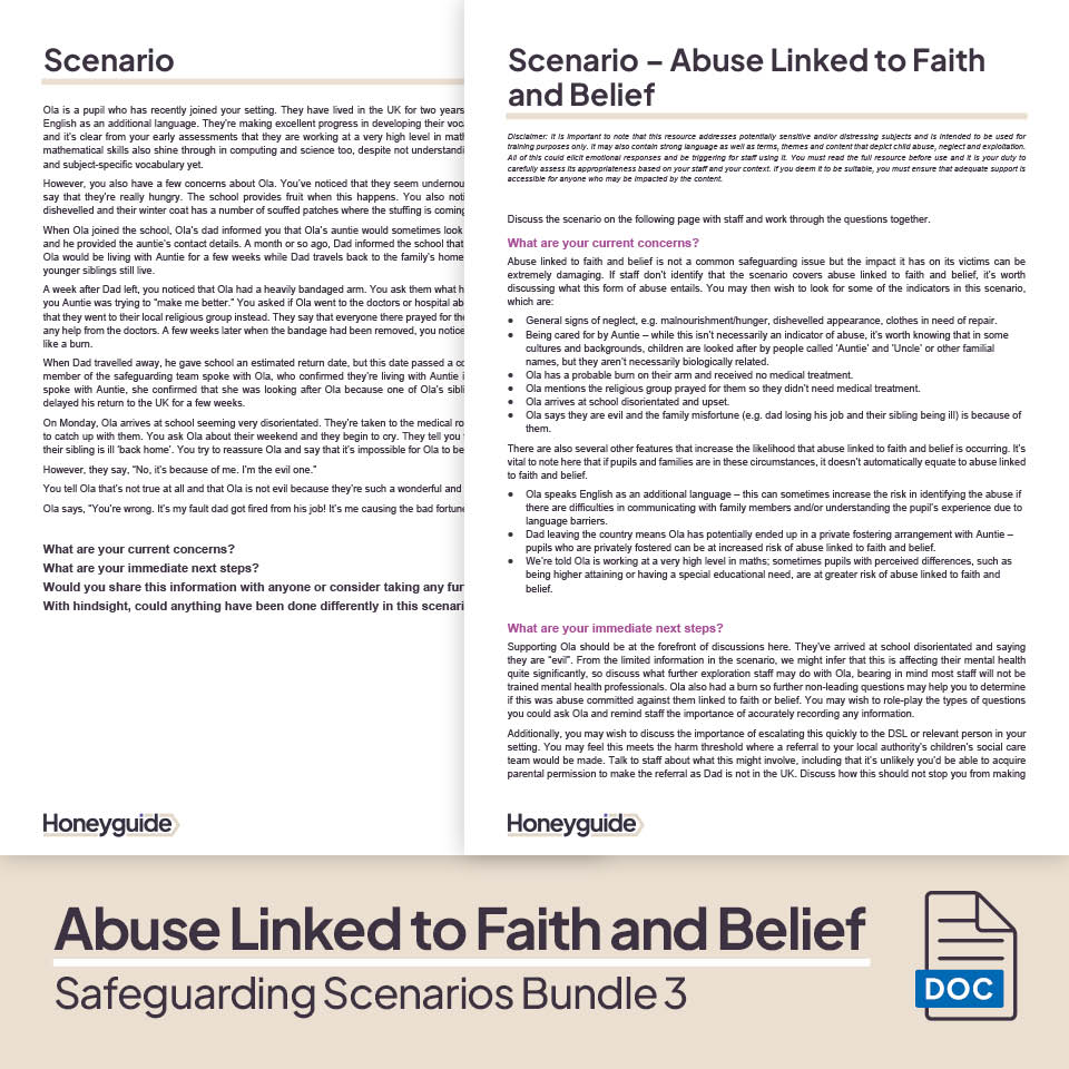 Safeguarding Scenarios Bundle 3