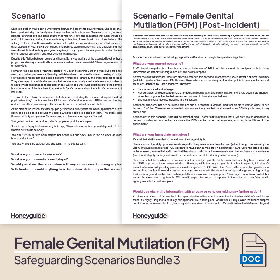Safeguarding Scenarios Bundle 3