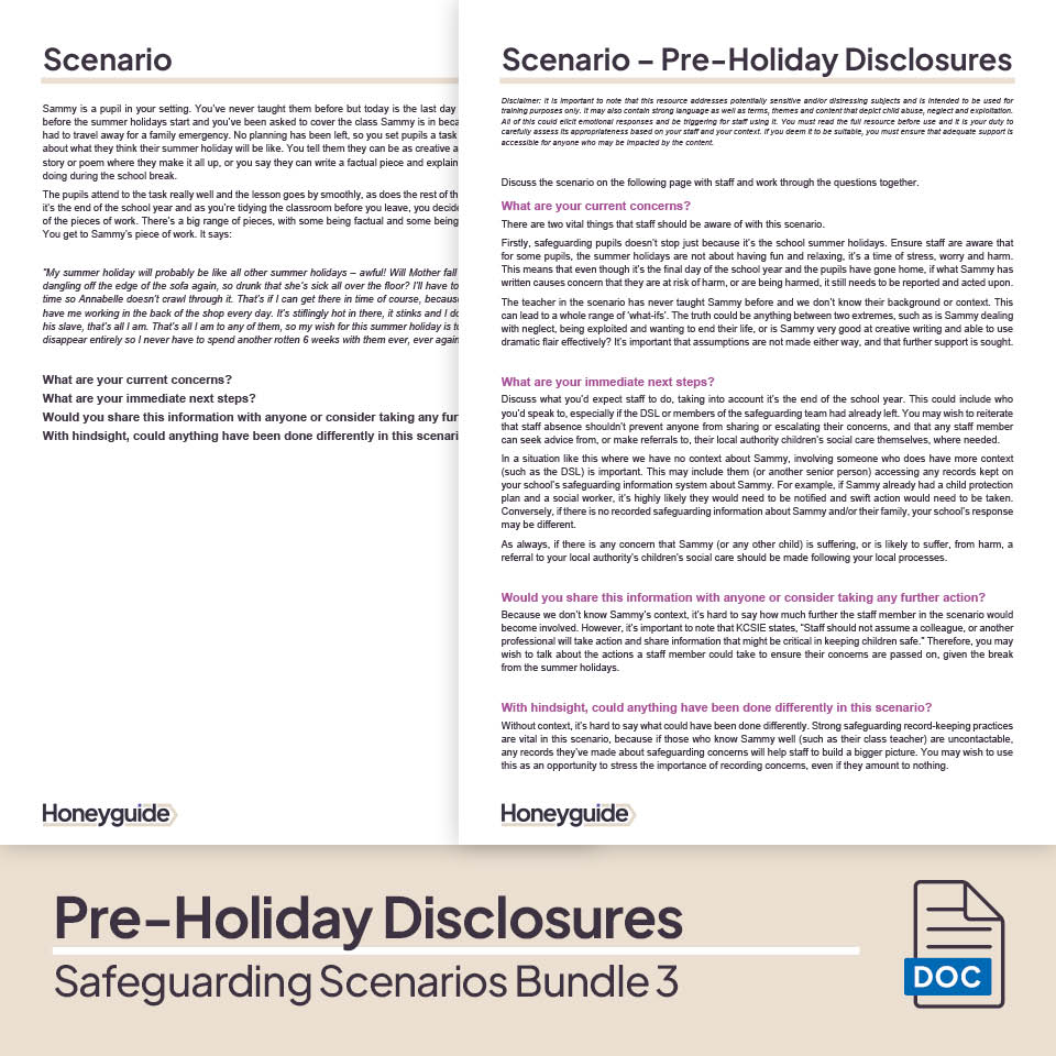 Safeguarding Scenarios Bundle 3