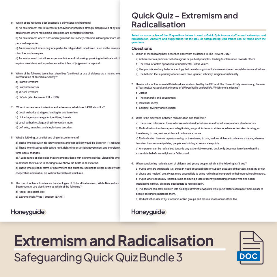Safeguarding Quick Quiz Bundle 3