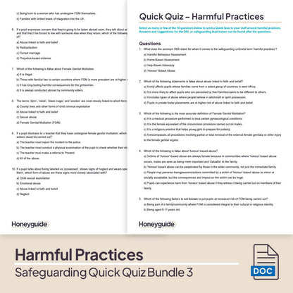 Safeguarding Quick Quiz Bundle 3