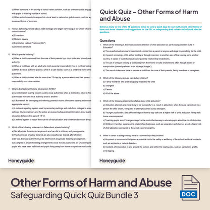 Safeguarding Quick Quiz Bundle 3