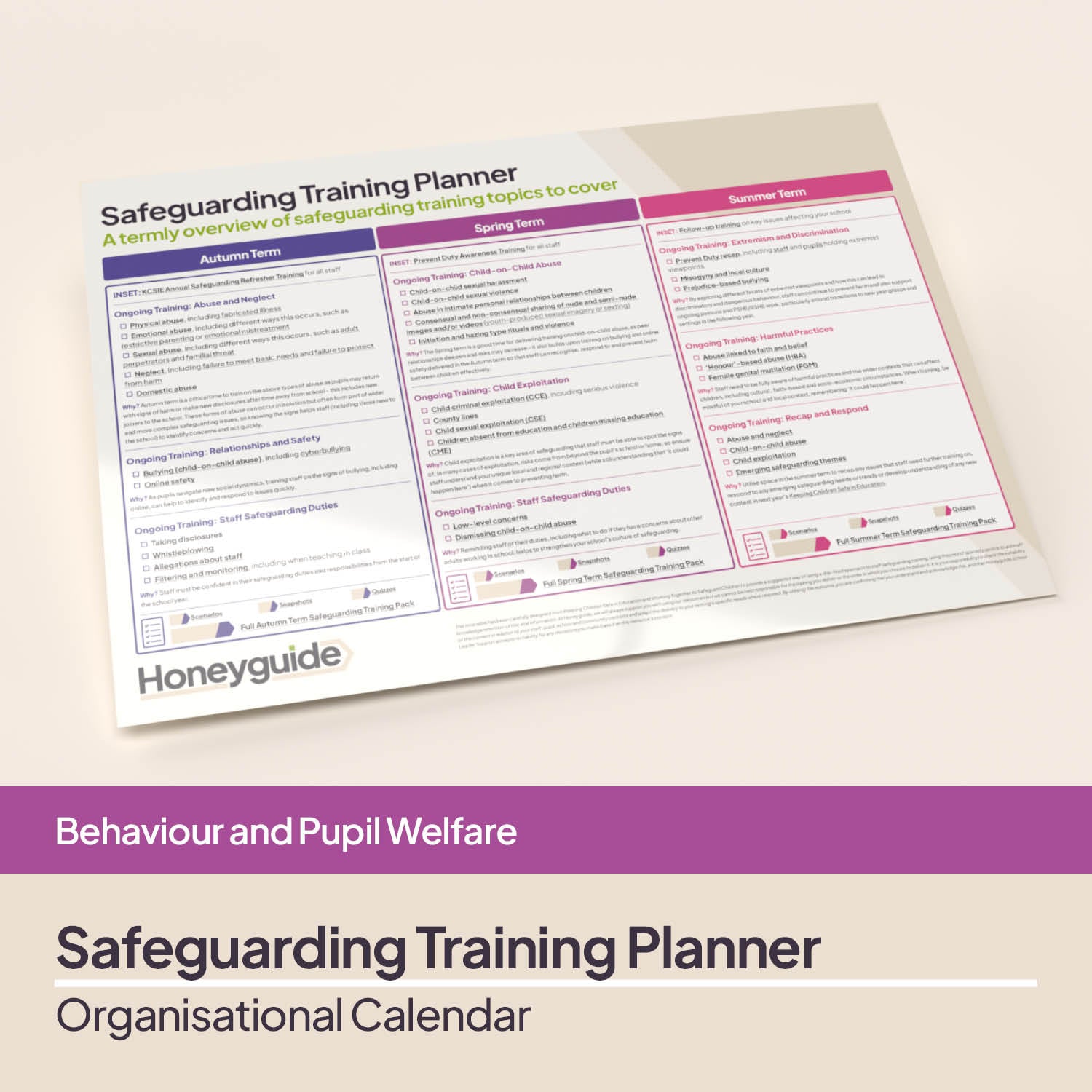 Safeguaring Training.pdf Safeguarding Training Planner and Calendar | Honeyguide SLS ...