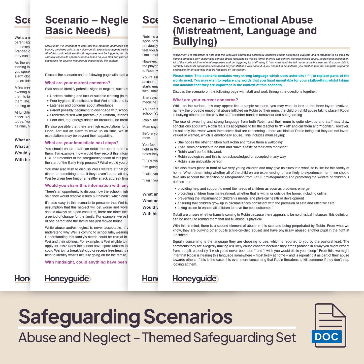 Abuse and Neglect: Themed Safeguarding Set