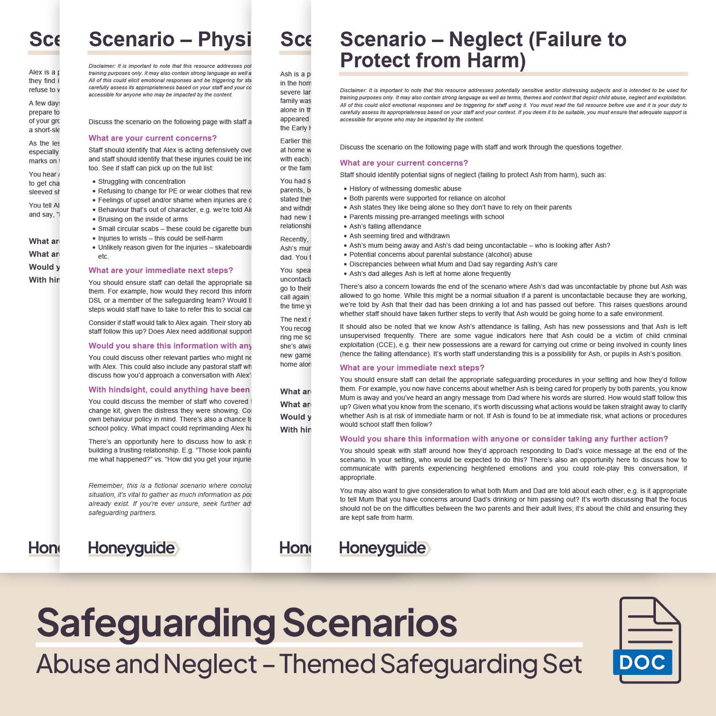 Abuse and Neglect: Themed Safeguarding Set