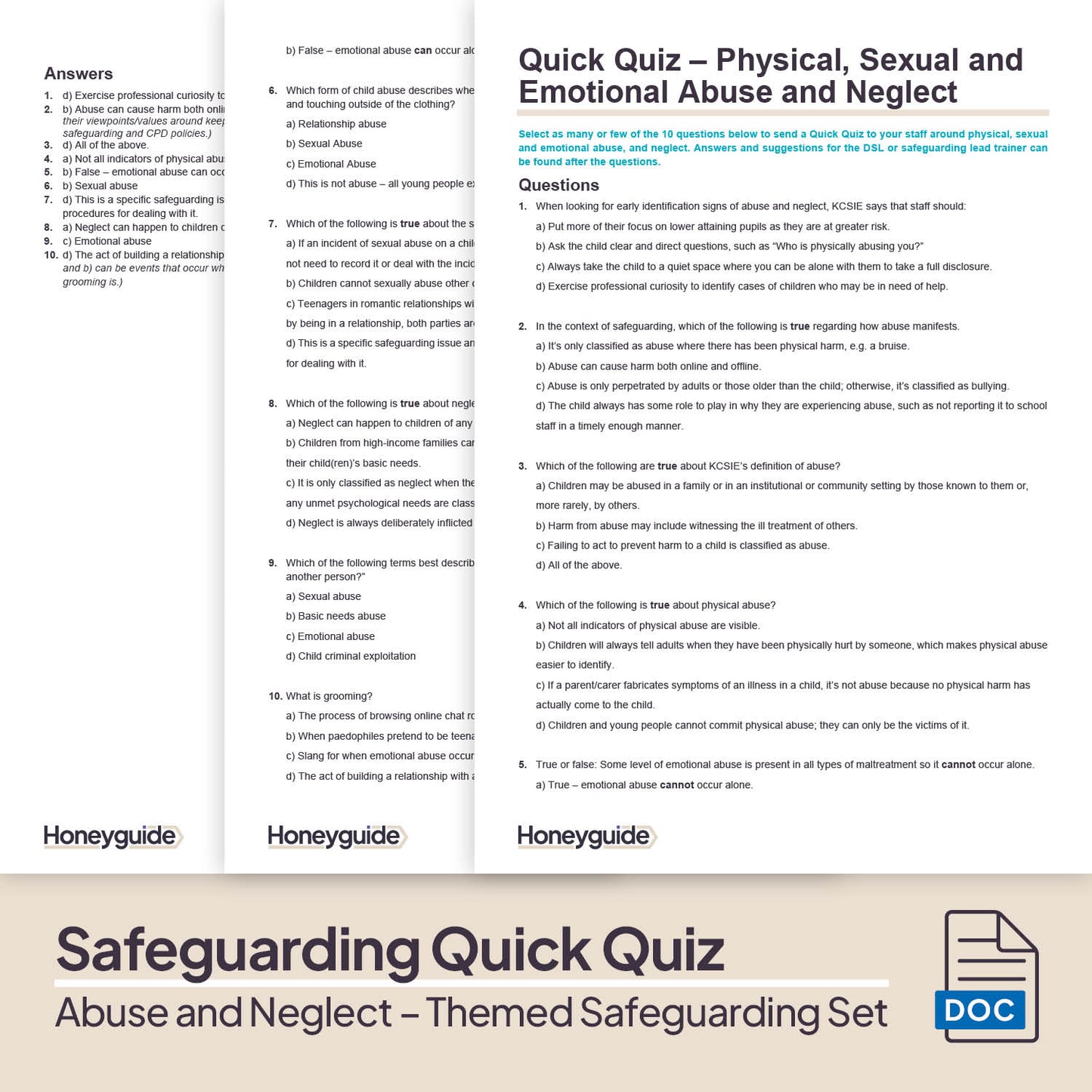 Abuse and Neglect: Themed Safeguarding Set