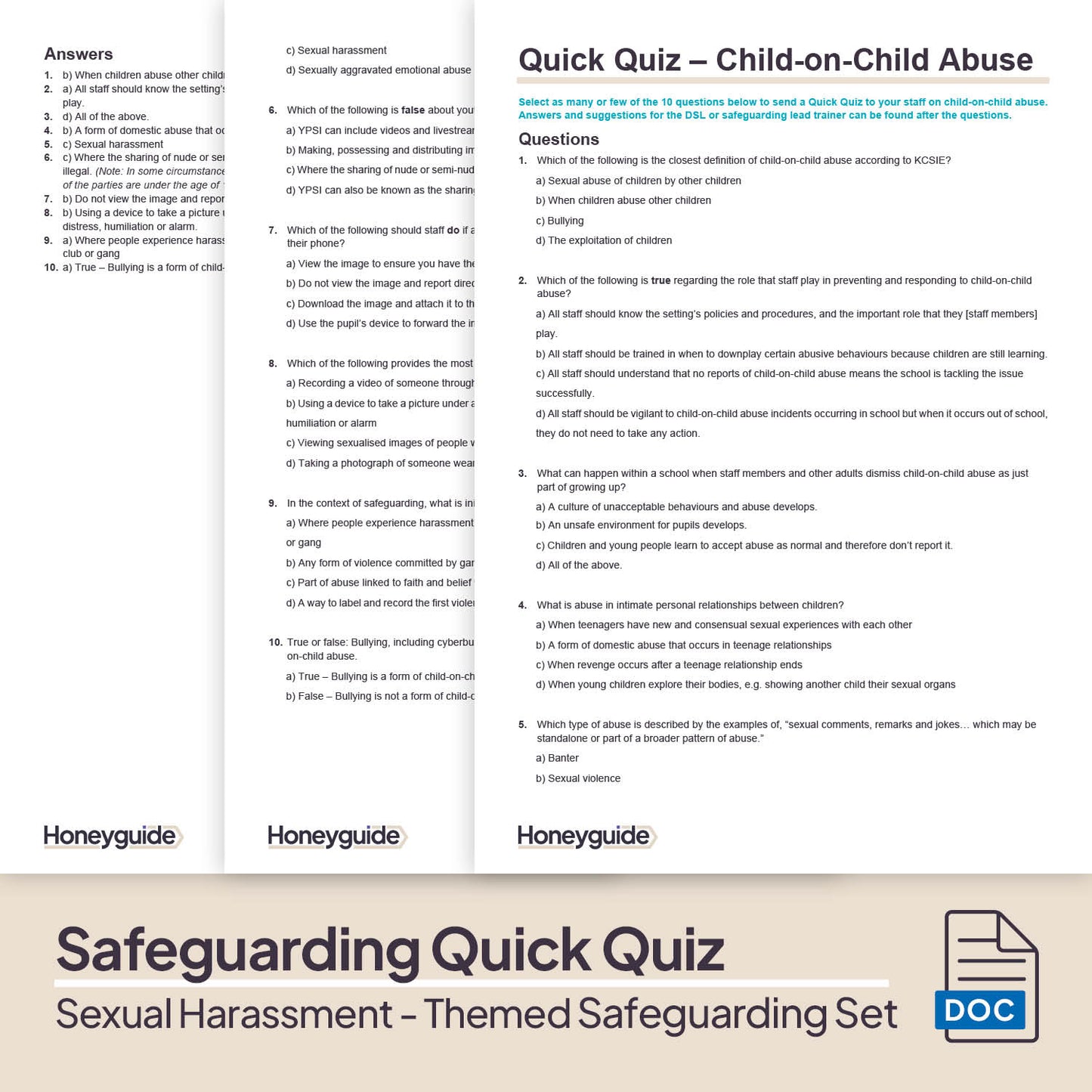 Child-on-Child Abuse – Sexual Harassment: Themed Safeguarding Set