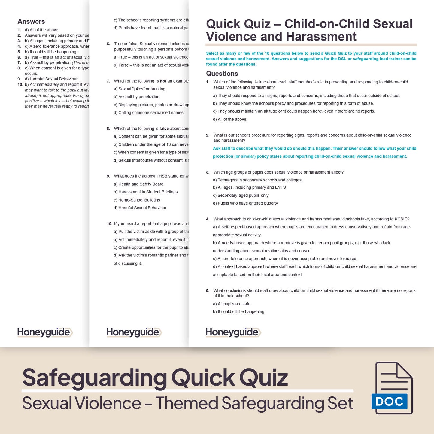 Child-on-Child Abuse – Sexual Violence: Themed Safeguarding Set
