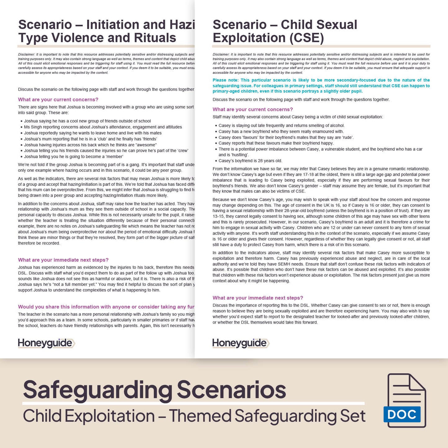 Child Exploitation: Themed Safeguarding Set