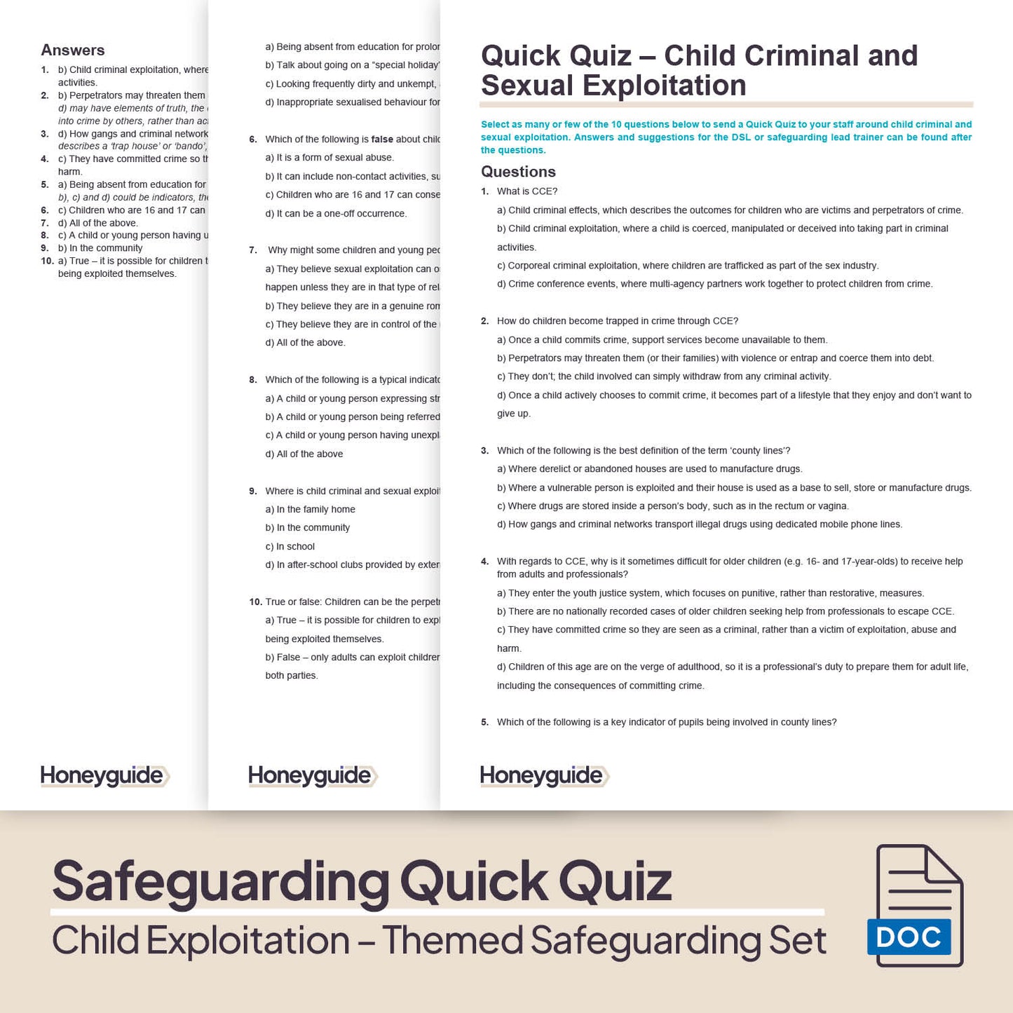 Child Exploitation: Themed Safeguarding Set
