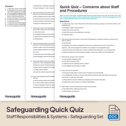 Safeguarding Systems and Staff Responsibilities: Themed Safeguarding Set