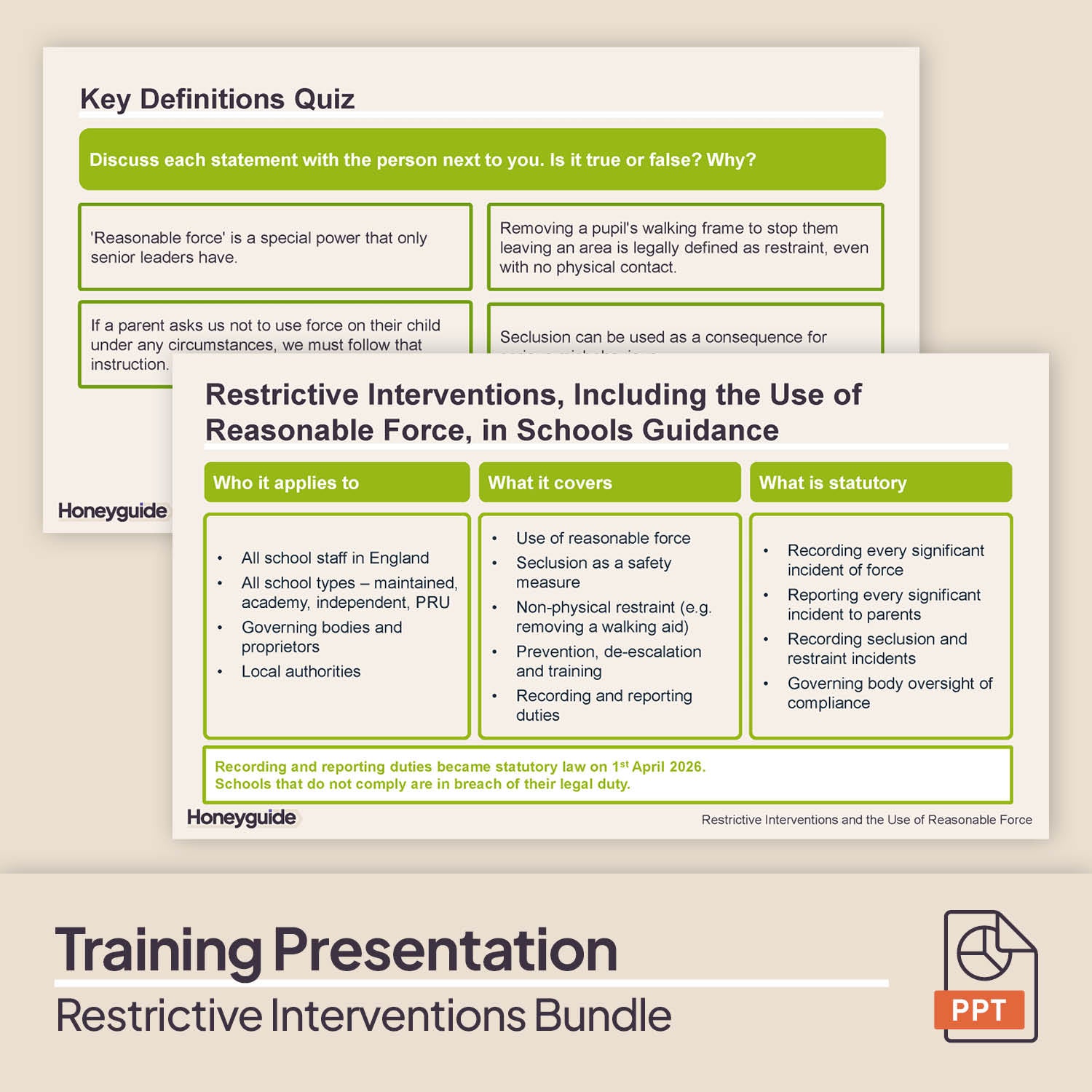 Restrictive Interventions and Use of Reasonable Force Bundle