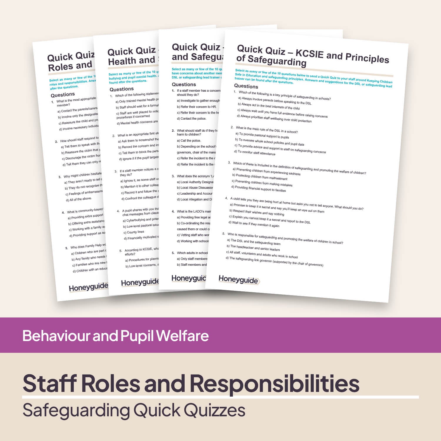 Quick Quizzes – Staff Roles and Responsibilities