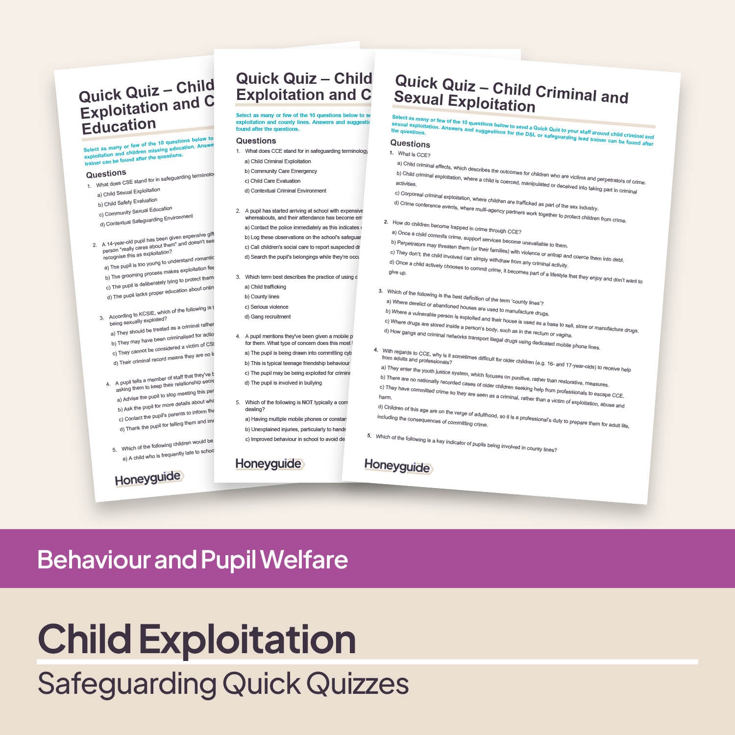 Quick Quizzes – Child Exploitation