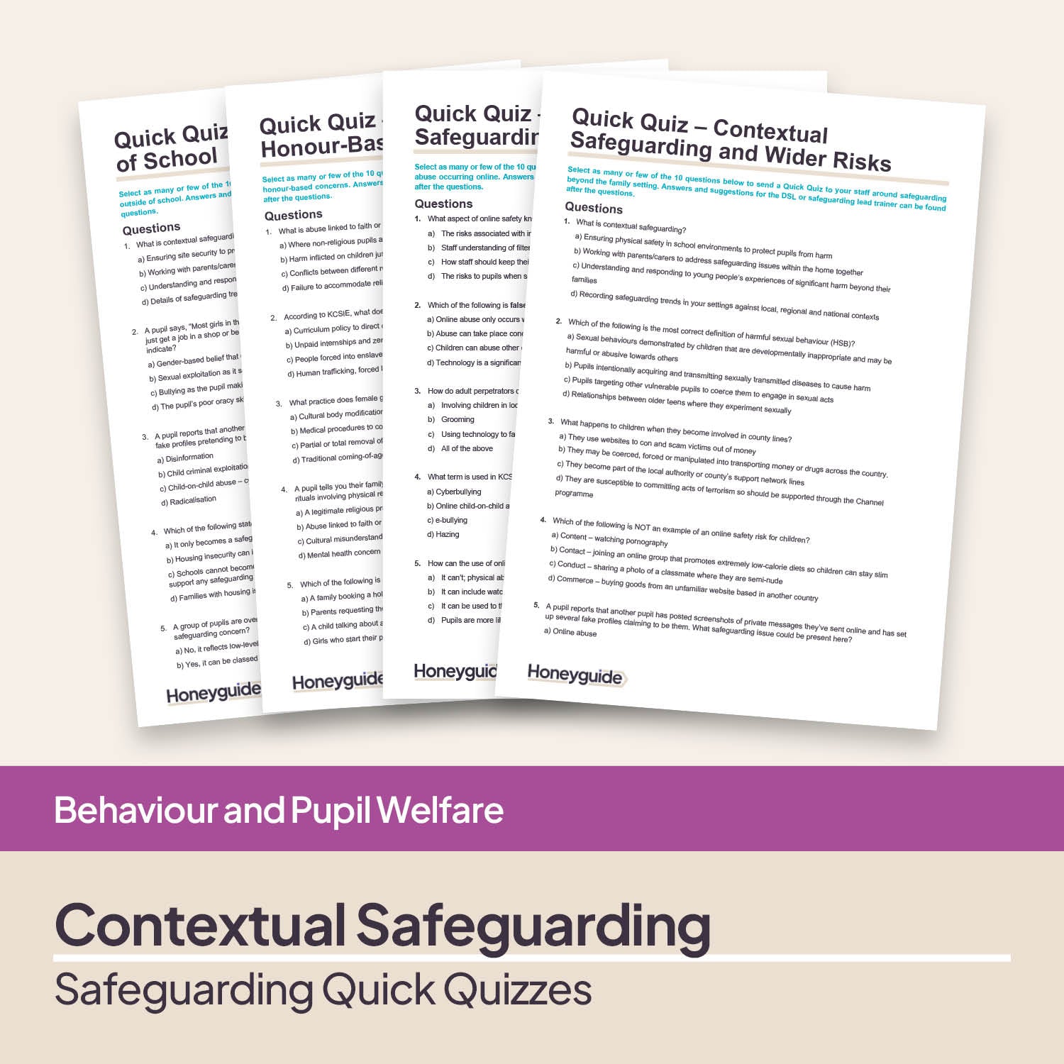 Quick Quizzes – Contextual Safeguarding and Wider Concerns