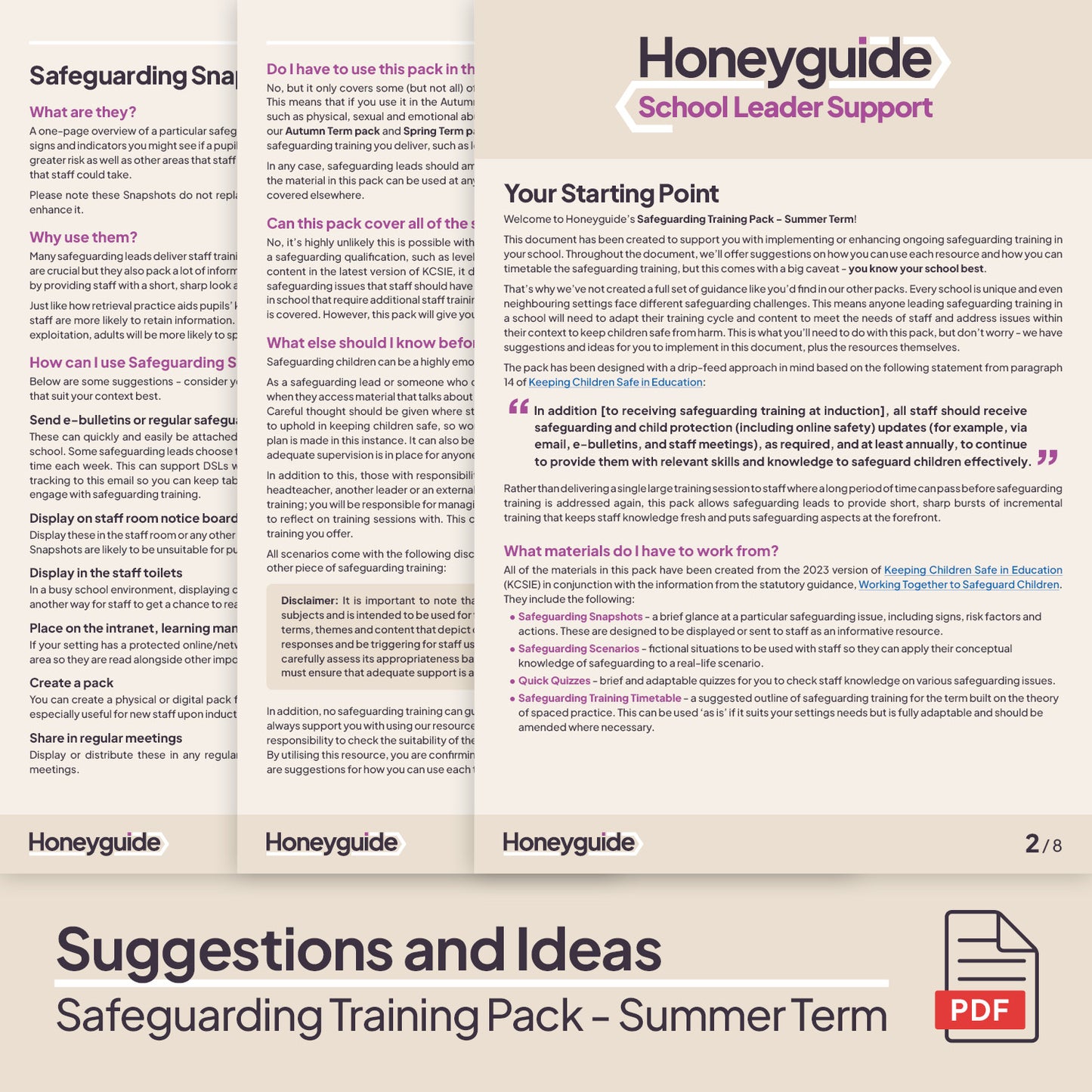 Safeguarding Training Pack - Summer Term