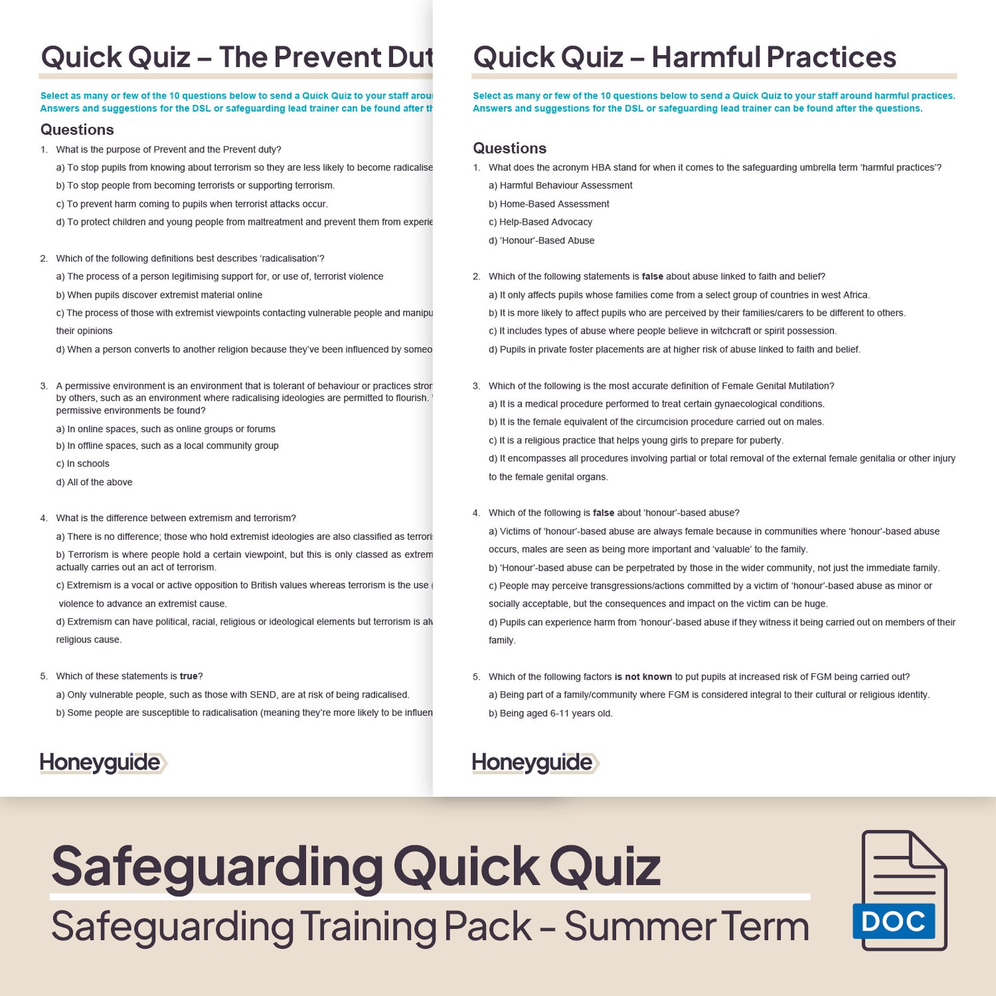 Safeguarding Training Pack - Summer Term