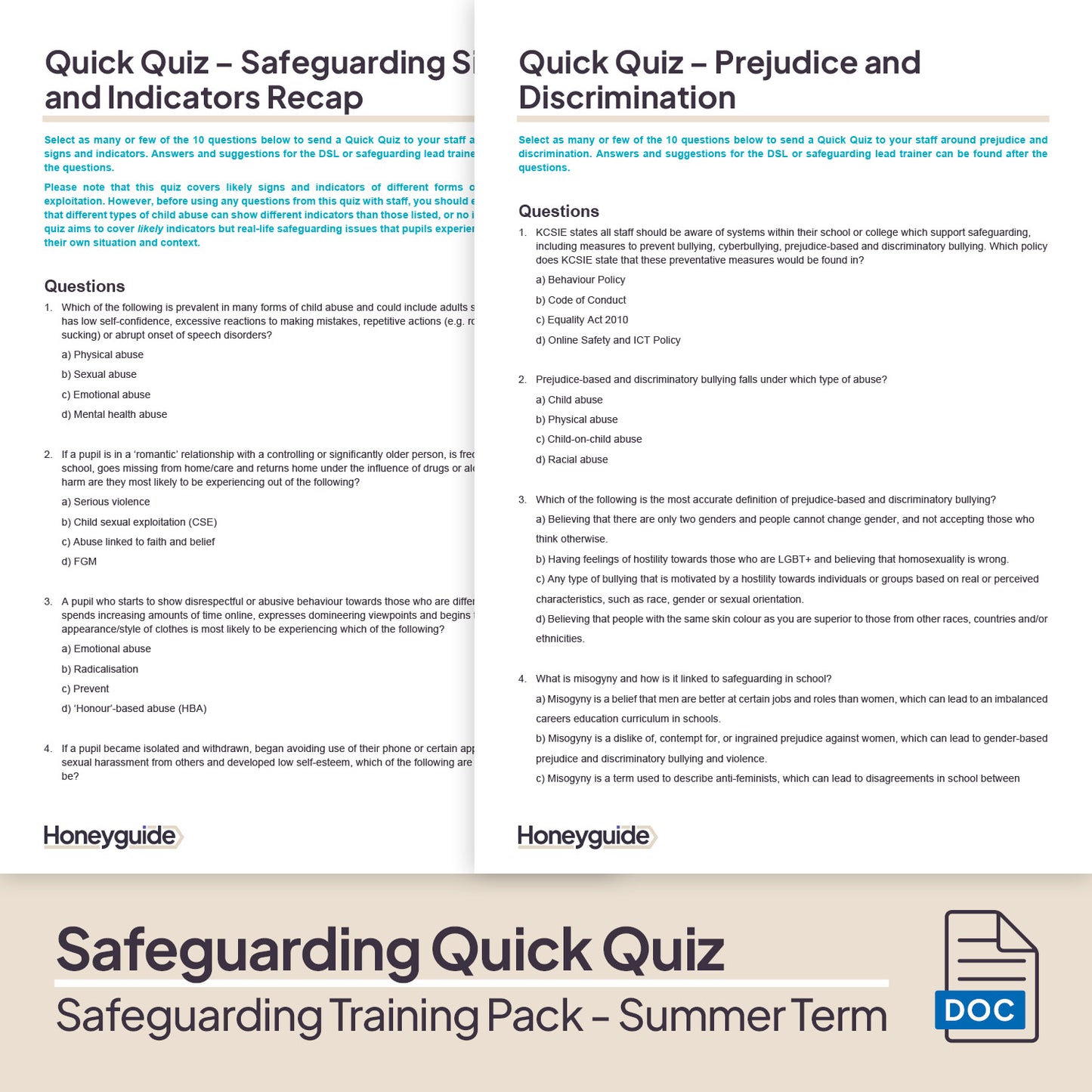 Safeguarding Training Pack - Summer Term
