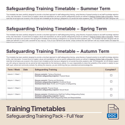 Safeguarding Training Pack - Full Academic Year