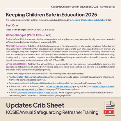 KCSIE 2025 Annual Safeguarding Refresher Training