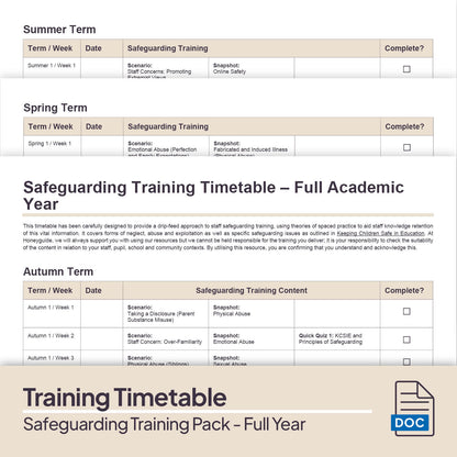 Safeguarding Training Pack - Full Academic Year