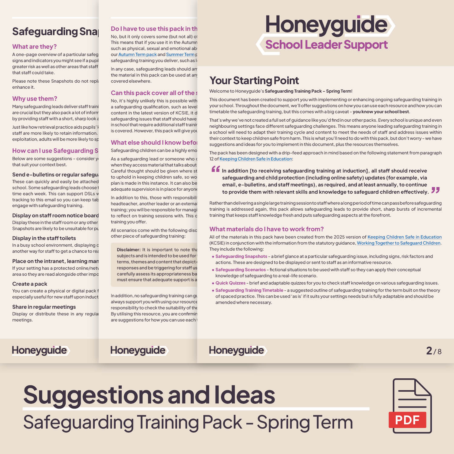 Safeguarding Training Pack - Spring Term