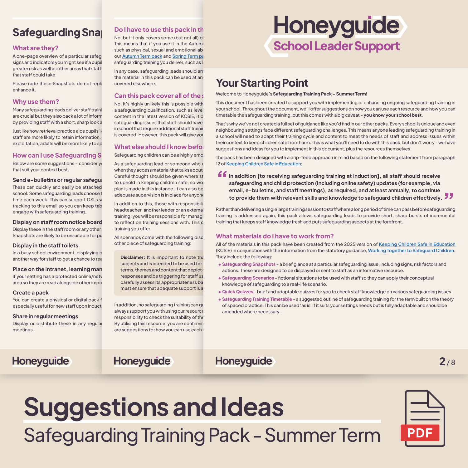 Safeguarding Training Pack - Summer Term