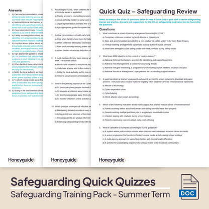 Safeguarding Training Pack - Summer Term