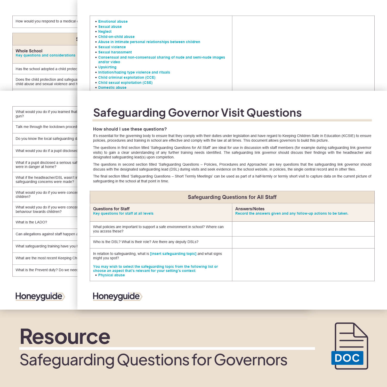 Safeguarding Questions for Governor Visits