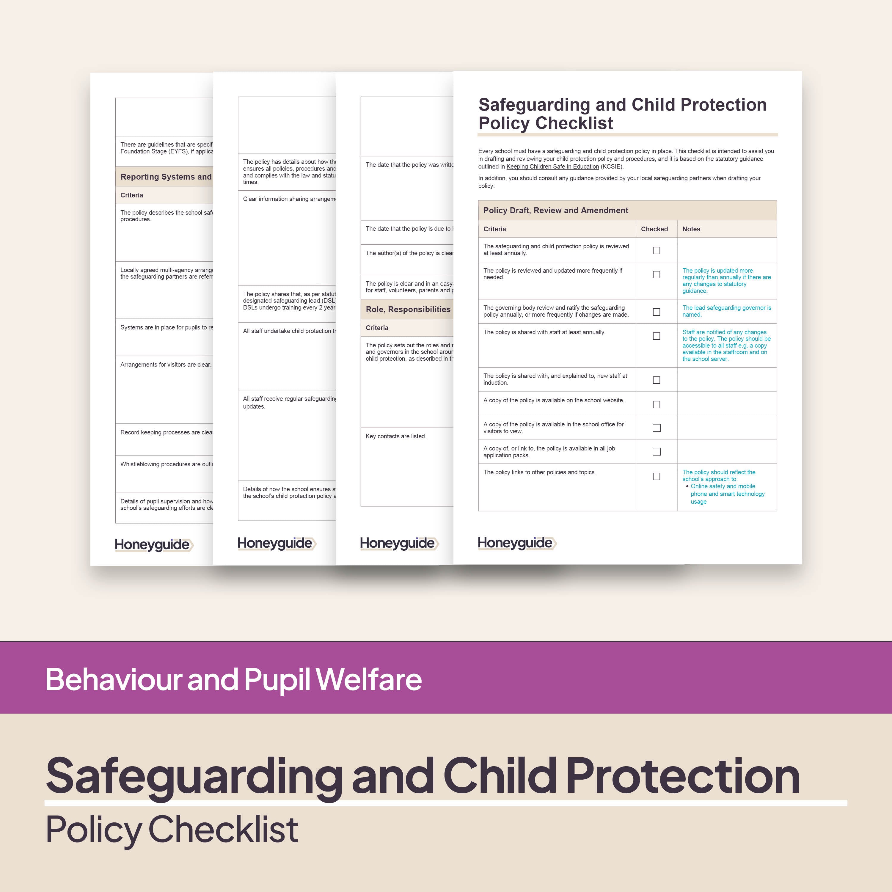 Safeguarding and Child Protection Policy Checklist | Honeyguide SLS ...