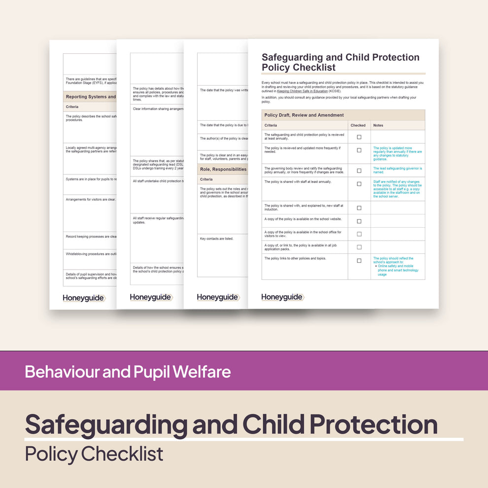 Cps Checklist Examples Safeguarding and Child Protection Policy Checklist | Honeyguide SLS ...