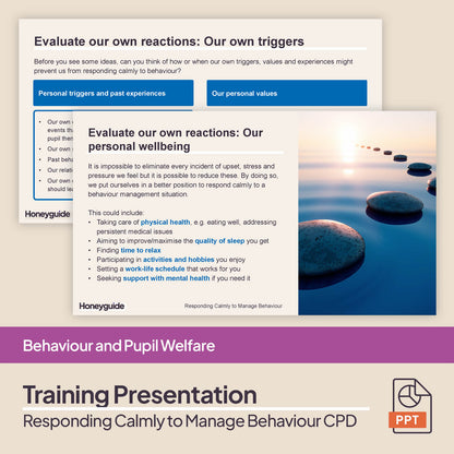 Responding Calmly to Manage Behaviour: CPD Training Bundle
