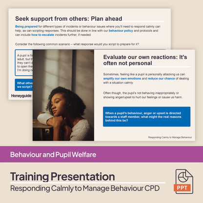 Responding Calmly to Manage Behaviour: CPD Training Bundle