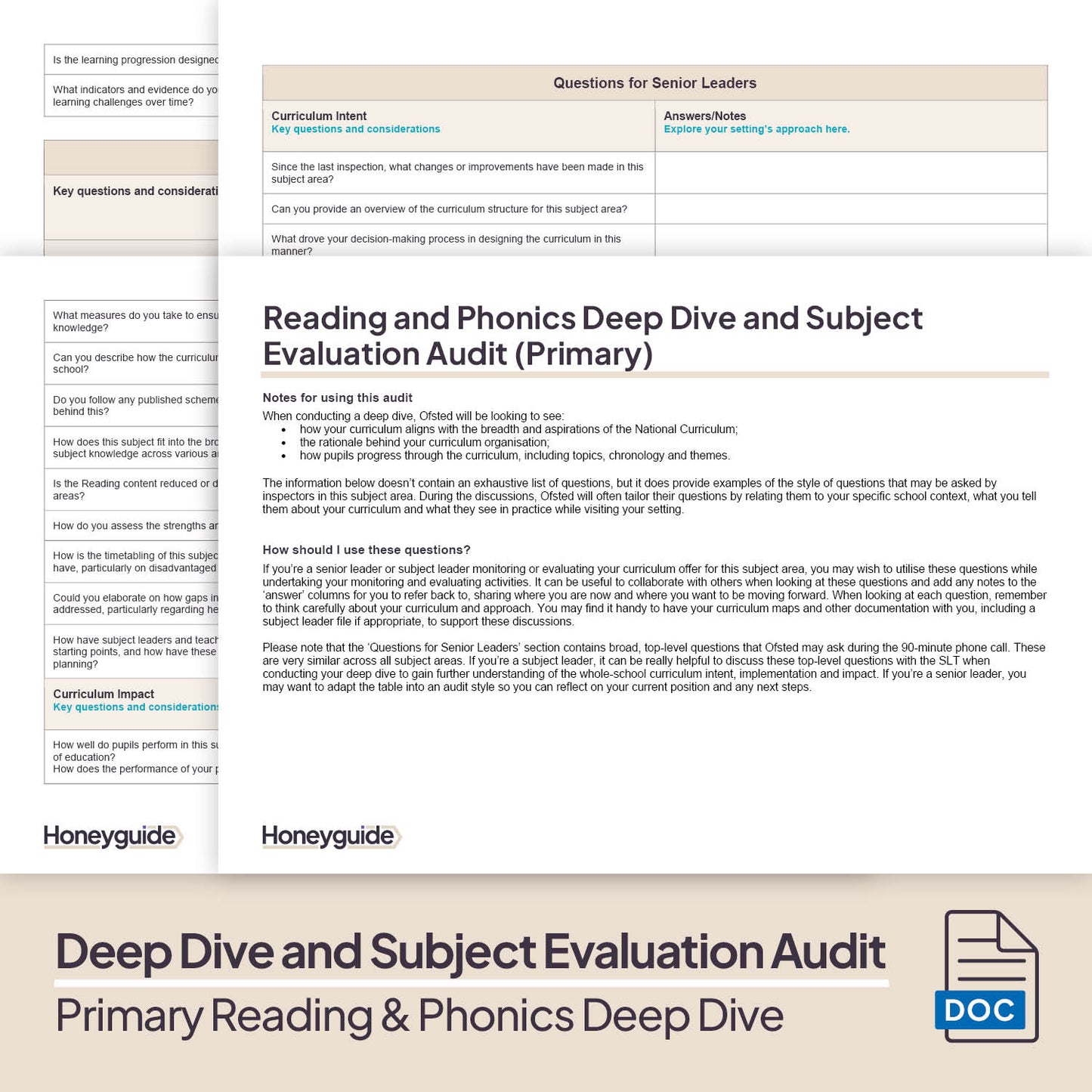 Primary English (Reading and Phonics) Deep Dive and Subject Knowledge Bundle by Honeyguide