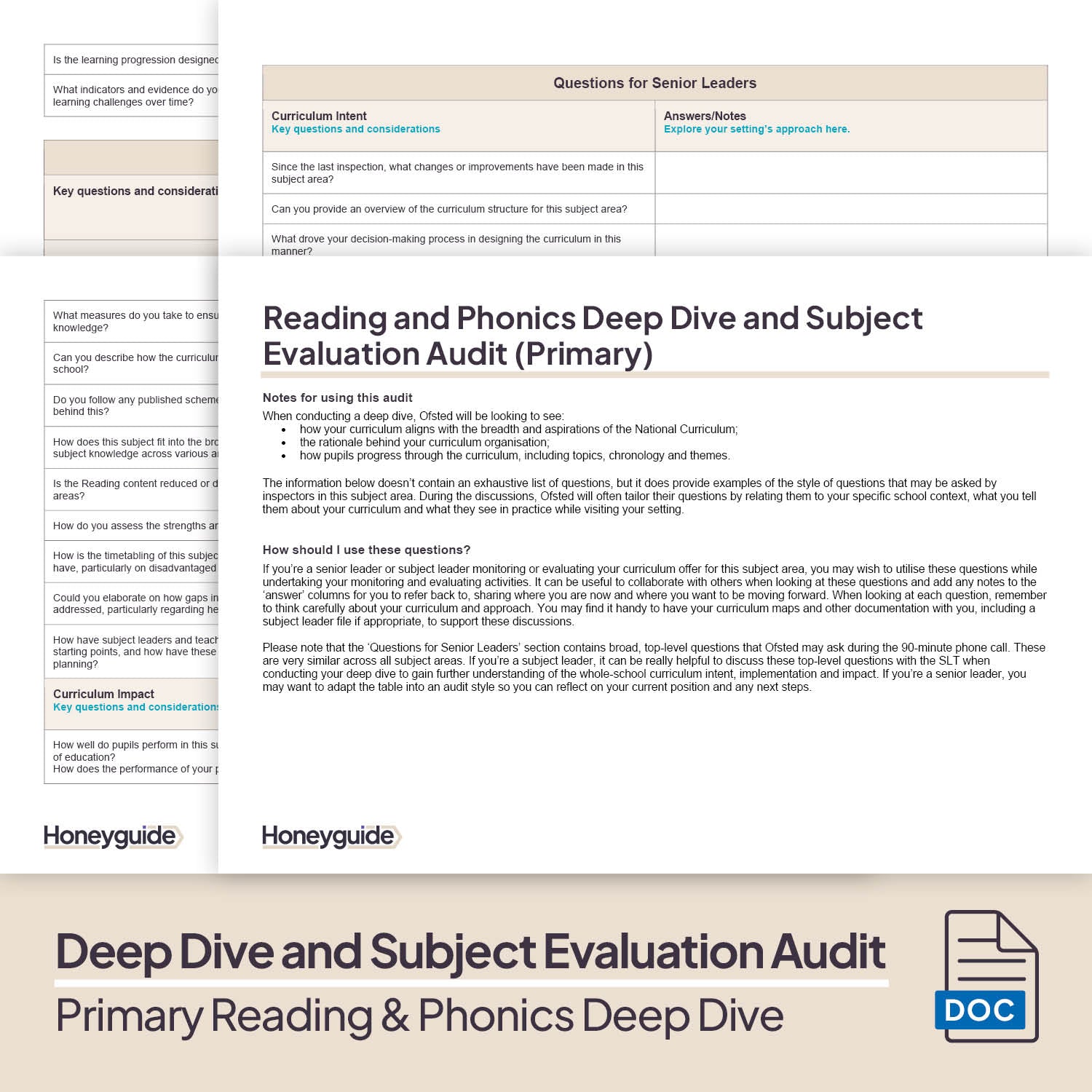 Primary English (Reading and Phonics) Deep Dive and Subject Knowledge Bundle by Honeyguide
